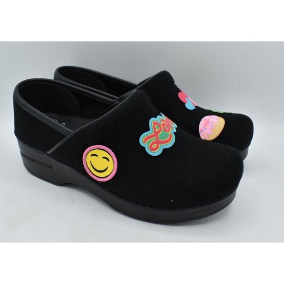 Dansko Women Size EU 41 US 10.5-11 Hook And Loop Patch Pro Black Clogs Shoes - Picture 2 of 12